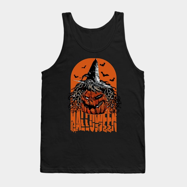 Halloween pumpkin funny witch Tank Top by famatrix